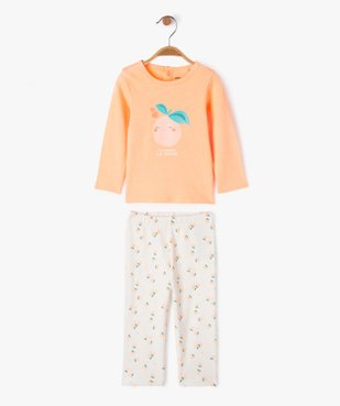 Pyjama 2 pièces en jersey de coton motif pêche bébé fille vue2 - GEMO 4G BEBE - GEMO