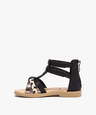 Sandales fille zippées à tige montante et brides métallisées vue3 - GEMO (ENFANT) - GEMO