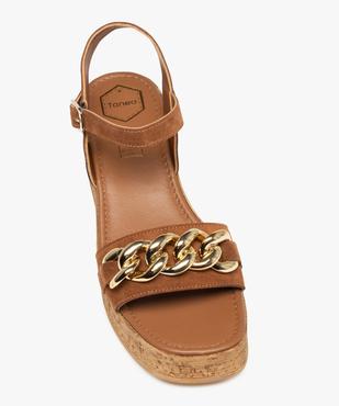 Sandales femme plateforme dessus cuir et chaîne – Tanéo vue5 - TANEO - GEMO