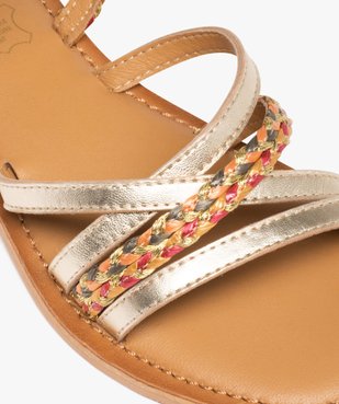 Sandales femme à brides métallisées en cuir - Tanéo vue6 - TANEO - GEMO