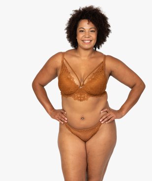 Tanga femme grande taille en dentelle et brides vue3 - GEMO 4G GT - GEMO