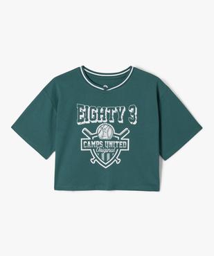 Tee-shirt court à manches courtes avec motifs fille - Camps United vue1 - CAMPS UNITED - GEMO