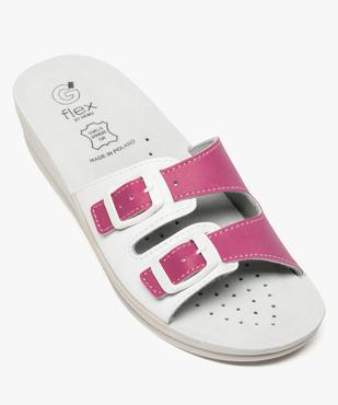 Mules femme confort à talon compensé et boucles - Cloggy vue5 - GEMO (EQUIPT) - GEMO