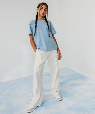 Pantalon de jogging coupe large taille élastique fille vue1 - GEMO 4G FILLE - GEMO