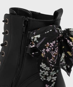 Boots à lacets et zip avec foulard sur la tige femme - Emilia Rosa vue6 - EMILIA ROSA - GEMO