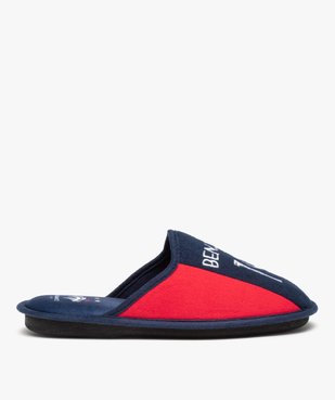 Chaussons homme mules plates en velours - Benzema vue2 - FFF - GEMO