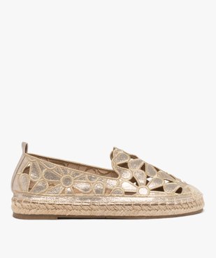 Espadrilles en toile fleurie ajourée et pailletée femme vue1 - GEMO (SPORTSWR) - GEMO
