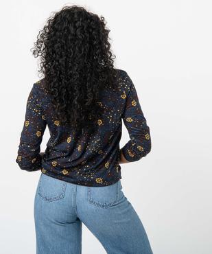 Tee-shirt femme avec manches ¾ avec smocks sur les épaules vue3 - GEMO 4G FEMME - GEMO