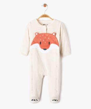 Pyjama bébé en velours motif renard vue1 - GEMO(BEBE DEBT) - GEMO