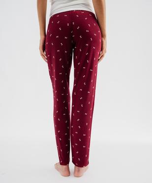 Bas de pyjama en viscose extensible coupe droite femme vue3 - GEMO 4G FEMME - GEMO