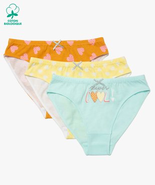 Culottes fille imprimées avec nœud pailleté (lot de 3) vue1 - GEMO 4G FILLE - GEMO