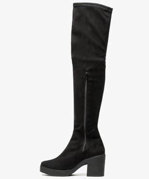 Bottes femme cuissardes à talon et semelle plateforme  vue3 - GEMO(URBAIN) - GEMO