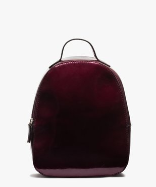 Sac à dos femme verni et arrondi aux lignes sobres vue1 - GEMO (ACCESS) - GEMO