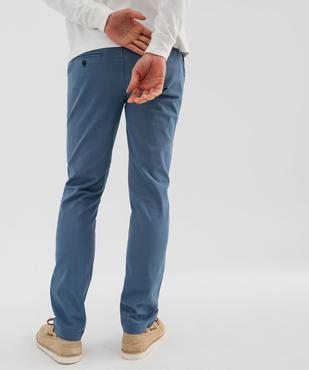 Pantalon chino coupe slim en toile de coton stretch au coloris unique homme vue2 - GEMO 4G HOMME - GEMO