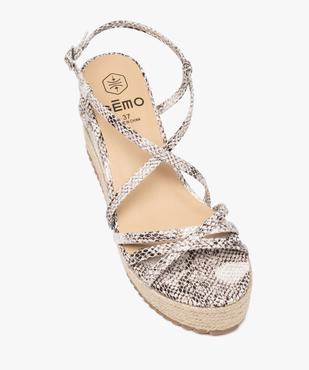 Sandales femme à talon et fines brides imitation serpent vue5 - GEMO(URBAIN) - GEMO