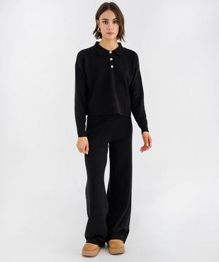 Pull col polo boutonné femme vue4 - GEMO(FEMME PAP) - GEMO