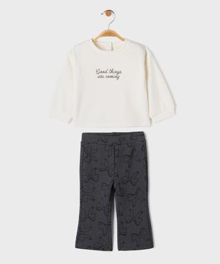 Ensemble 2 pièces sweat et pantalon chauds bébé fille vue1 - GEMO(BEBE DEBT) - GEMO