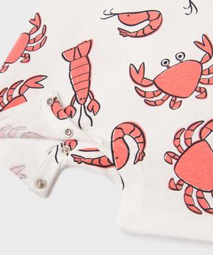 Combishort avec motifs crustacés bébé garçon vue3 - GEMO 4G BEBE - GEMO