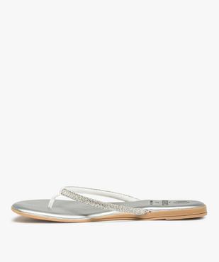 Sandales femme plates à entre-doigts couvert de strass vue3 - GEMO (CASUAL) - GEMO