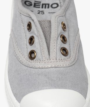 Baskets fille élastiquées en toile unie et bout renforcé vue6 - GEMO (ENFANT) - GEMO