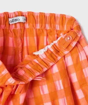 Short à carreaux avec taille élastique fille vue2 - GEMO (ENFANT) - GEMO