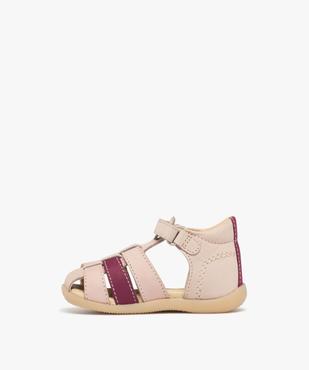 Chaussures premiers pas ouvertes en cuir bébé fille - Kickers vue3 - KICKERS - GEMO