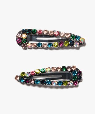 Barrettes femme forme clic-clac avec strass (lot de 2) vue1 - GEMO (ACCESS) - GEMO