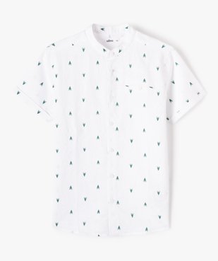 Chemise garçon à manches courtes et col mao spécial Noël vue1 - GEMO (JUNIOR) - GEMO