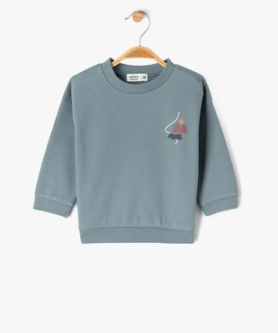 Sweat en molleton doux à grand motif au dos garçon vue2 - GEMO 4G BEBE - GEMO