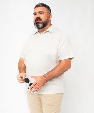 Polo à manches courtes en maille texturée homme vue6 - GEMO 4G HOMME - GEMO