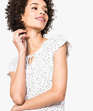 Chemise de nuit imprimée à détail brodé sur l'avant vue2 - GEMO(HOMWR FEM) - GEMO