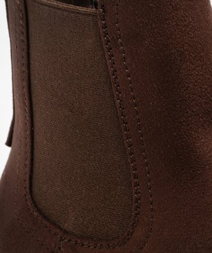 Bottines femme style Chelsea en suédine à fine semelle crantée vue7 - GEMO 4G FEMME - GEMO