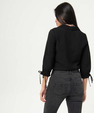 Chemise femme en matière texturée avec manches 3/4 vue3 - GEMO(FEMME PAP) - GEMO