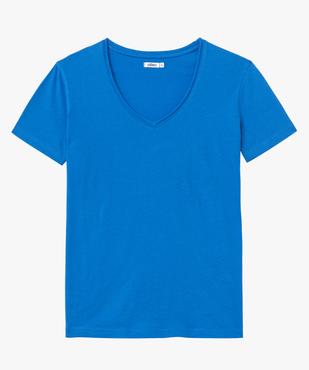 Tee-shirt à manches courtes avec col V roulotté femme vue4 - GEMO(FEMME PAP) - GEMO