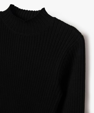 Pull en maille côtelée à col montant fille vue2 - GEMO 4G FILLE - GEMO
