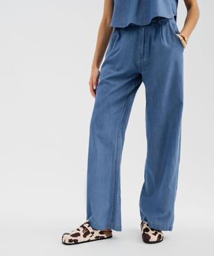 Pantalon ample en toile denim fluide femme vue1 - GEMO(FEMME PAP) - GEMO