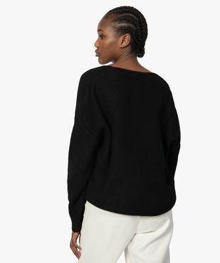 Gilet femme uni en grosse maille vue3 - GEMO(FEMME PAP) - GEMO