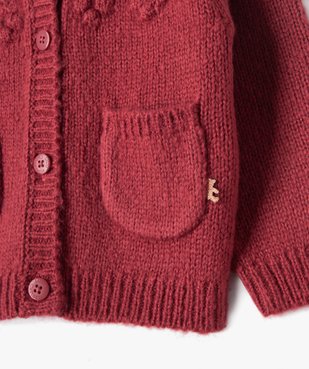 Gilet en maille avec poches bébé fille - LuluCastagnette vue2 - LULUCASTAGNETTE - GEMO