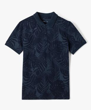 Polo garçon à manches courtes à motif exotique vue1 - GEMO (JUNIOR) - GEMO
