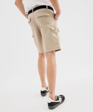 Bermuda cargo en toile de coton lavée avec ceinture homme vue3 - GEMO (HOMME) - GEMO
