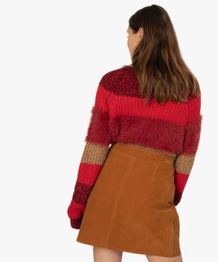 Pull femme à larges bandes et mailles variées vue3 - GEMO(FEMME PAP) - GEMO