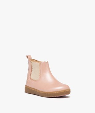 Boots fille en cuir uni style Chelsea - NA! vue2 - NA! - GEMO