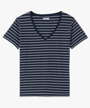 Tee-shirt femme col V à motifs  vue4 - GEMO(FEMME PAP) - GEMO