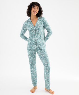 Pyjama deux pièces femme : chemise et pantalon vue2 - GEMO 4G FEMME - GEMO