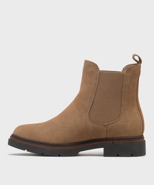 Boots Chelsea en suédine avec semelle crantée femme - LuluCastagnette vue3 - LULUCASTAGNETTE - GEMO