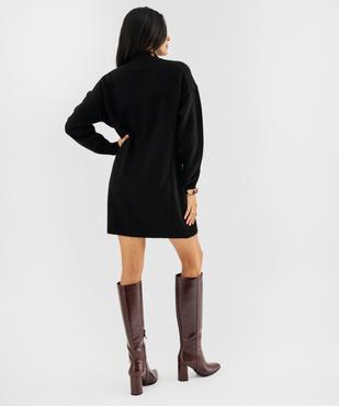 Robe pull avec col montant femme vue3 - GEMO(FEMME PAP) - GEMO