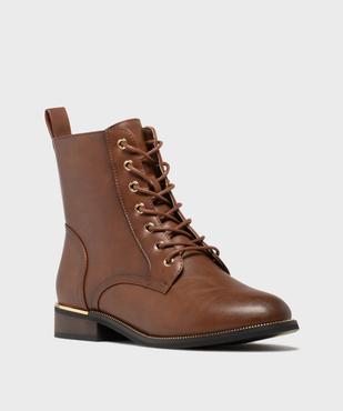 Boots plates à lacets et zip femme vue2 - VALENTINA BALDA - GEMO