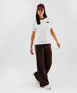 Tee-shirt manches courtes coupe oversize avec message femme vue4 - GEMO 4G FEMME - GEMO