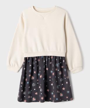 Robe avec haut sweat fille vue1 - GEMO (ENFANT) - GEMO