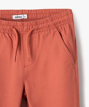 Pantalon jogger en twill de coton taille élastique garçon vue2 - GEMO (ENFANT) - GEMO